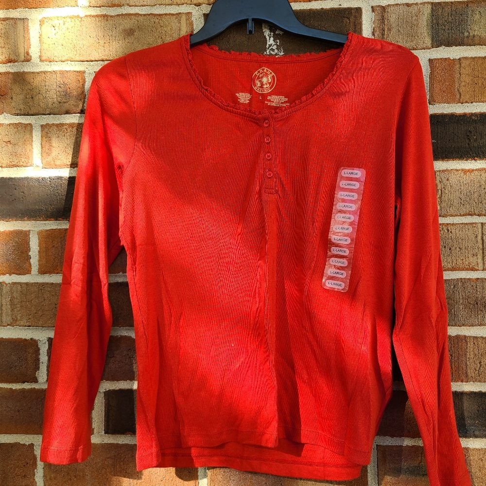 Chaus Organic Cotton Red Top
